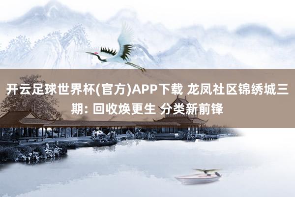开云足球世界杯(官方)APP下载 龙凤社区锦绣城三期: 回收焕更生 分类新前锋