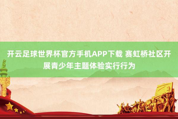 开云足球世界杯官方手机APP下载 赛虹桥社区开展青少年主题体验实行行为