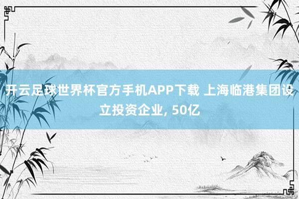 开云足球世界杯官方手机APP下载 上海临港集团设立投资企业, 50亿