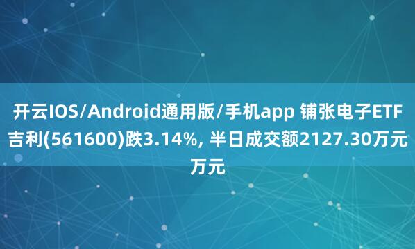 开云IOS/Android通用版/手机app 铺张电子ETF吉利(561600)跌3.14%, 半日成交额2127.30万元