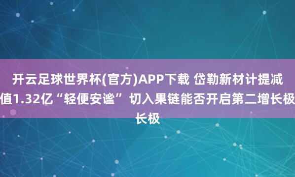 开云足球世界杯(官方)APP下载 岱勒新材计提减值1.32亿“轻便安谧” 切入果链能否开启第二增长极