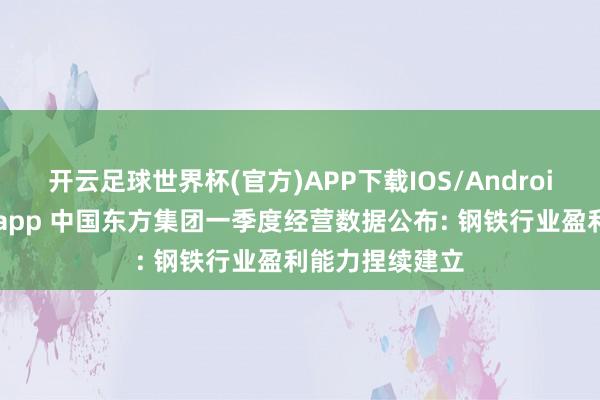 开云足球世界杯(官方)APP下载IOS/Android通用版/手机app 中国东方集团一季度经营数据公布: 钢铁行业盈利能力捏续建立