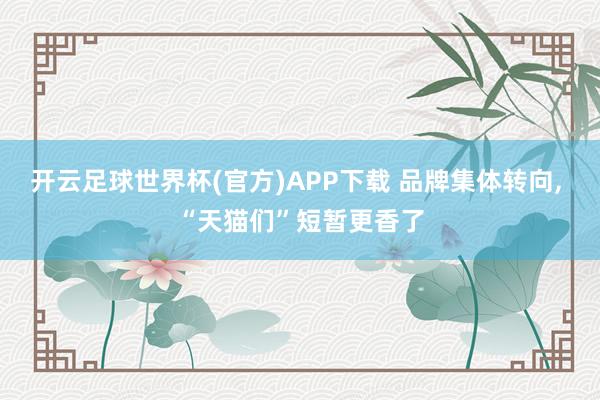 开云足球世界杯(官方)APP下载 品牌集体转向, “天猫们”短暂更香了