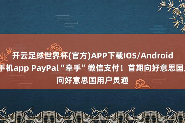开云足球世界杯(官方)APP下载IOS/Android通用版/手机app PayPal“牵手”微信支付！首期向好意思国用户灵通