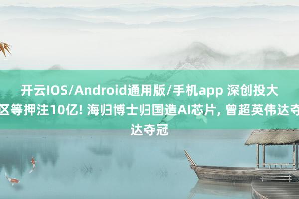 开云IOS/Android通用版/手机app 深创投大湾区等押注10亿! 海归博士归国造AI芯片, 曾超英伟达夺冠