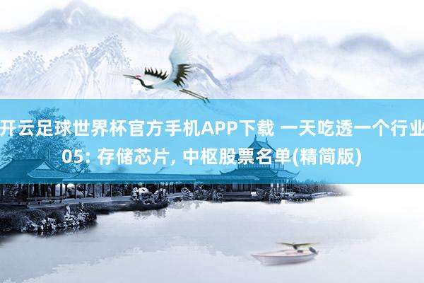 开云足球世界杯官方手机APP下载 一天吃透一个行业05: 存储芯片, 中枢股票名单(精简版)