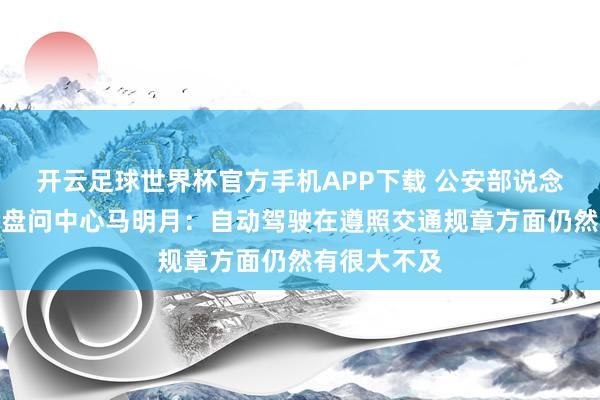 开云足球世界杯官方手机APP下载 公安部说念路交通安全盘问中