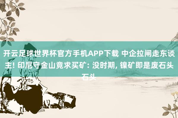 开云足球世界杯官方手机APP下载 中企拉闸走东谈主! 印尼守金山竟求买矿: 没时期， 镍矿即是废石头