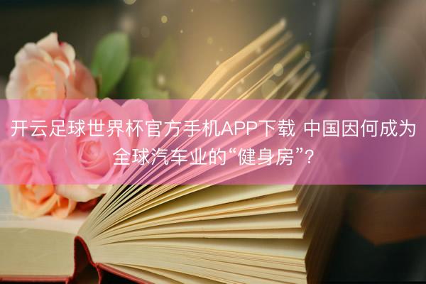 开云足球世界杯官方手机APP下载 中国因何成为全球汽车业的“健身房”？