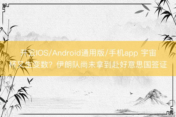 开云IOS/Android通用版/手机app 宇宙杯又生变数？伊朗队尚未拿到赴好意思国签证