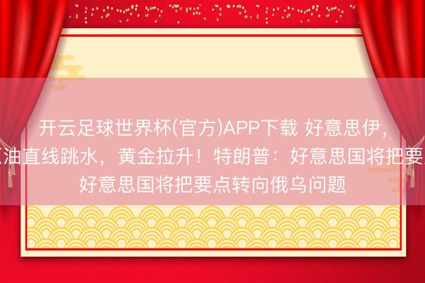 开云足球世界杯(官方)APP下载 好意思伊,突传大讯息!原油直线跳水,黄金拉升!特朗普:好意思国将把要点转向俄乌问题